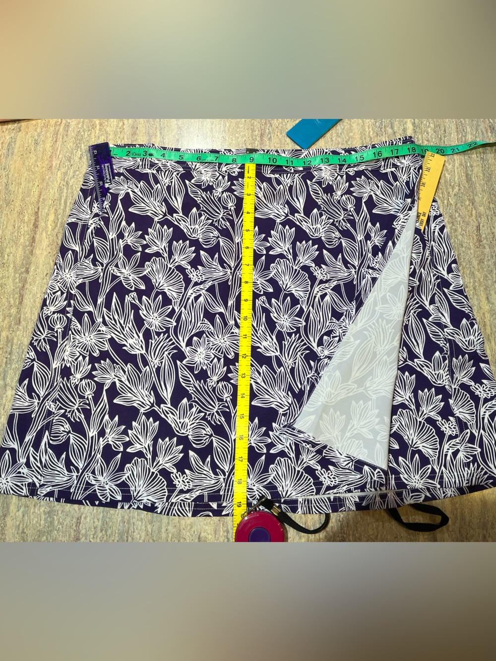 RIP SKIRT XL Floral Purple and White A-Line Skirt NWOT - Picture 2 of 8